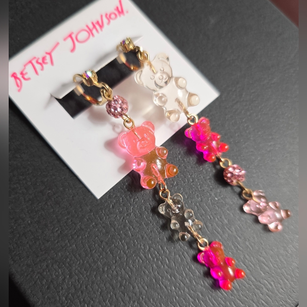 Betsey Johnson Gummy Bear Drop Earrings - Pink Multi